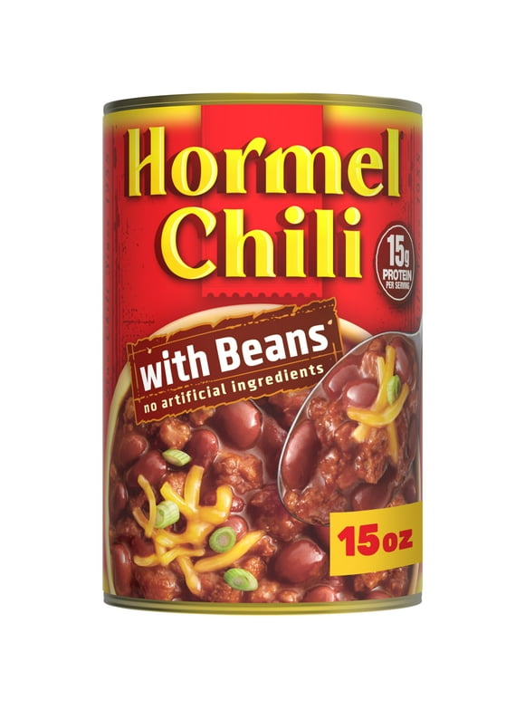 HORMEL Chili with Beans, No Artificial Ingredients, 15 oz Steel Can