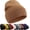 Brown, variant on Winter Cuffed Beanie Hat, Double Layer Cotton Knit, Slouchy Fisherman Skull Cap for Ski Outdoor Unisex