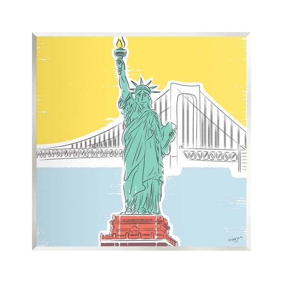 Stupell Industries Statue of Liberty Portrait Travel & Places Painting Unframed Art Print Wall Art, 12 x 12