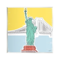 Stupell Industries Statue of Liberty Portrait Travel & Places Painting Unframed Art Print Wall Art, 12 x 12