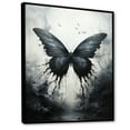 thumbnail image 2 of Designart "Butterfly Black And White Transformation" Animals Butterfly Floater Framed Wall Art Living Room, 2 of 5