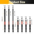 thumbnail image 2 of 7pcs PH1 + PH2 Phillips Screwdriver Bit Set 2" + 4" Long 1/4" Hex Shank Magnetic Cross Head Screw Driver Drill Bits, 2 of 7