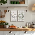 thumbnail image 3 of Sm:)e Buffalo Plaid Bunny He is Risen Easter Kitchen Dish Towels, 18x26 Inch Set of 4, 3 of 6