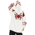 thumbnail image 2 of Silver Basic Men And Women Y2k Spider Hoodie Embroidered With Spider Print And Grunge Style Full Zipper Hoodies L,White-1, 2 of 2