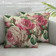 thumbnail image 3 of Nawypu  Watercolor Roses Throw Pillow Cover Elegant Floral Bud Petal Romantic Plant Curl Bloom Botanical Pillow Case Decorative Square Cushion for Home Couch Bed, 3 of 5