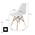thumbnail image 3 of Set 6 Sillas Eames Estructura Modernas Silla Comedor blanco Big Room HJSEKT000600, 3 of 7