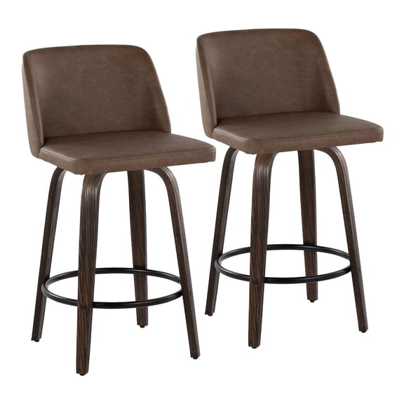 LumiSource Toriano 26" Fixed-Height Counter Stool - Set of 2