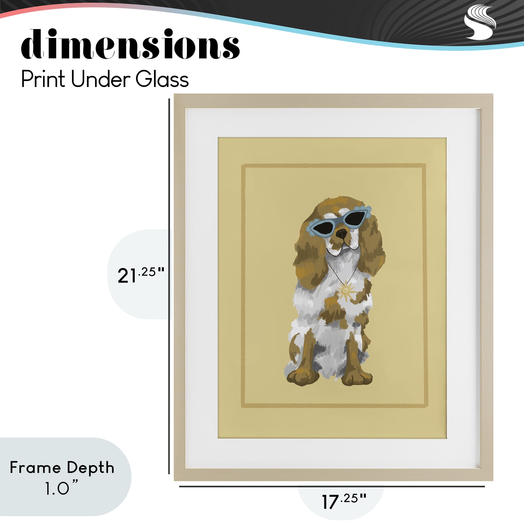 Stupell Industries Coolest Dog & Sunglasses Birch Framed Print Under Glass, design by Sadie Harper