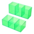 thumbnail image 4 of Uxcell 3 Compartments Clear Acrylic Pen Holder Pencil Holder Pen Organizer Pencil Cup Square Green, 4 of 6