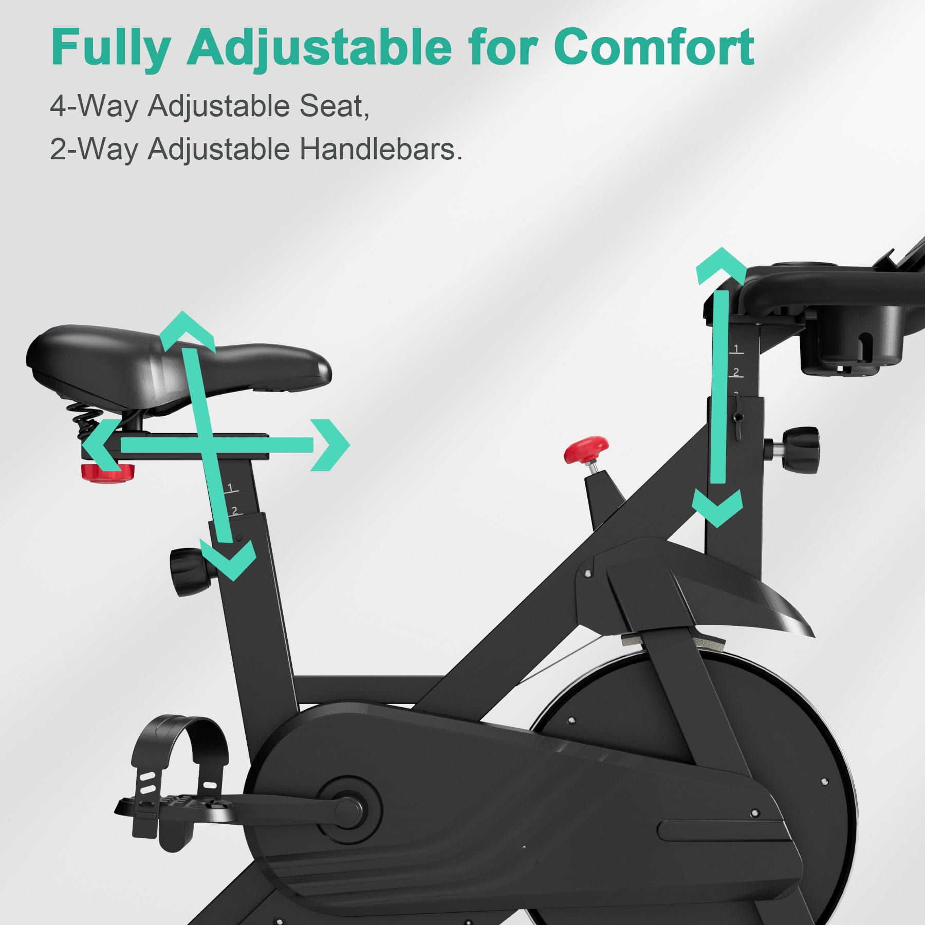 SSPHPPLIE Exercise Bike Indoor  with PitPat App Cycling Bike Cycle Bicycle Adjustable Magnetic Resistance for Home Office Cardio Workout Machine Max Weight 300 lbs