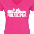 thumbnail image 4 of Inktastic Philadelphia Skyline Grunge Women's V-Neck T-Shirt, 4 of 5