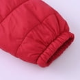 thumbnail image 6 of Otqutp Kids Boys Girls Middle Kids Hooded with Pockets Solid Color Short Cotton Jacket Fall and Winter Thickened Hooded Top Long Sleeve Coat(Red,5-6 Years), 6 of 8
