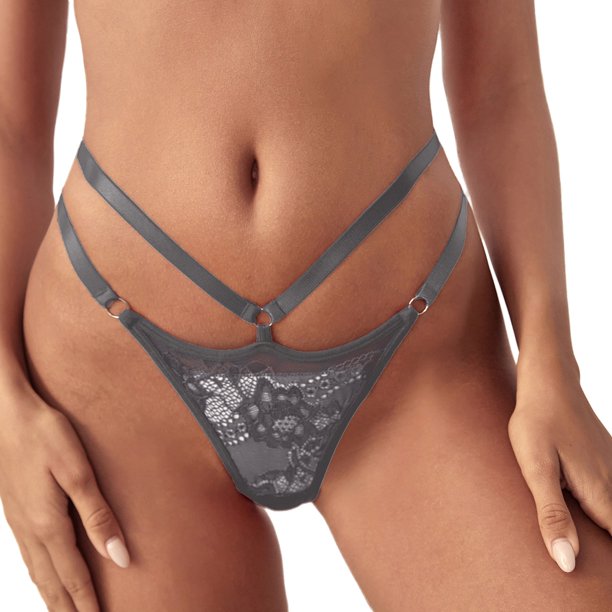 Calzoncillos adelgazantes Gibobby Bragas sexy Encaje mujer Ropa interior Tanga Bikini Breve gris L