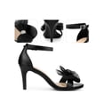 thumbnail image 3 of BLISSFUL STEP Rhines Ankle Strap Mesh Bow Stiletto Heel Sandals for Women, 3 of 6