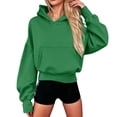 thumbnail image 4 of Essentials Hoodie Baeitkot Women's Oversized Casual Solid Color Hem with Drawstring Hooded Long Sleeved Sweatshirt, 4 of 6