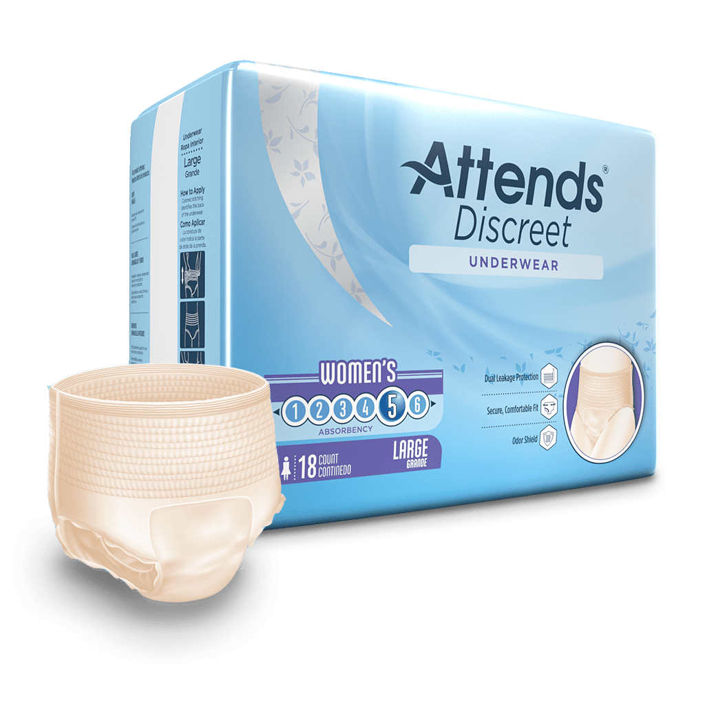 Attends Discreet Women's Protective Underwear ADUF30 Large Case of 72
