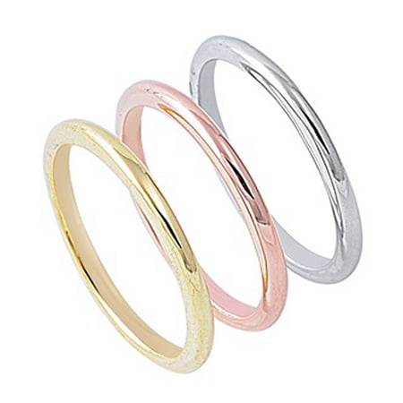 Sterling Silver Rolling Ring - Men Women Sterling Silver Womens Wedding Ring Three Color Rolling Plain Bands ( Size 5 to 10)