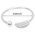thumbnail image 2 of Anillo De Hoja Lucky Little Feather Anillo De Hoja De Dedo Abierto Anillo De Promesa Ajustable Para Mujeres Niñas Aniversario Día De San Valentín Regalo De Cumpleaños Noticed AP005500-00, 2 of 6