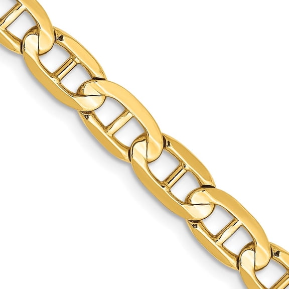 Auriga 10K Yellow Gold 5.25 mm Concave Anchor Chain Necklace for Women 18"