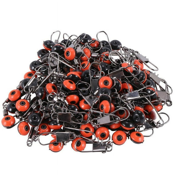 100X Fast Bead Swivel Swivel Safety Carabiner Float Adapter New,100 x fishing Angling Connector,red silver