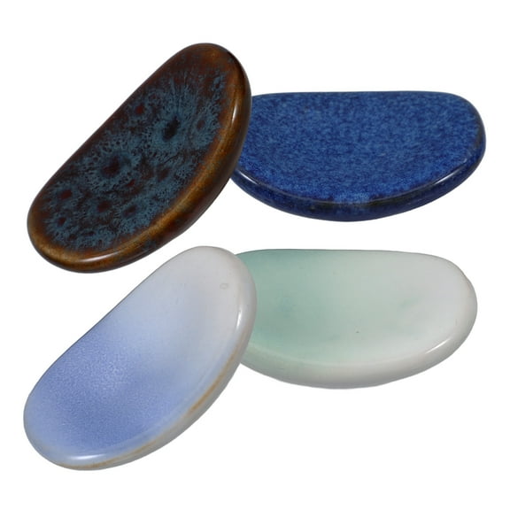 SOPOTUTU Vintage Ceramic Spoon and Chopstick Rest Set for Kitchen Counter Decor and Tableware Organization