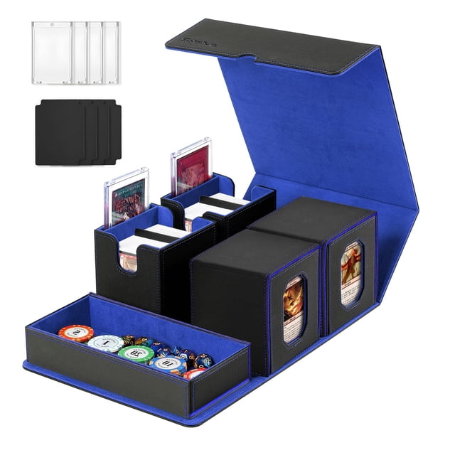 Caja de almacenamiento de tarjetas coleccionables Solisifime 5 en 1 con pantalla Commander