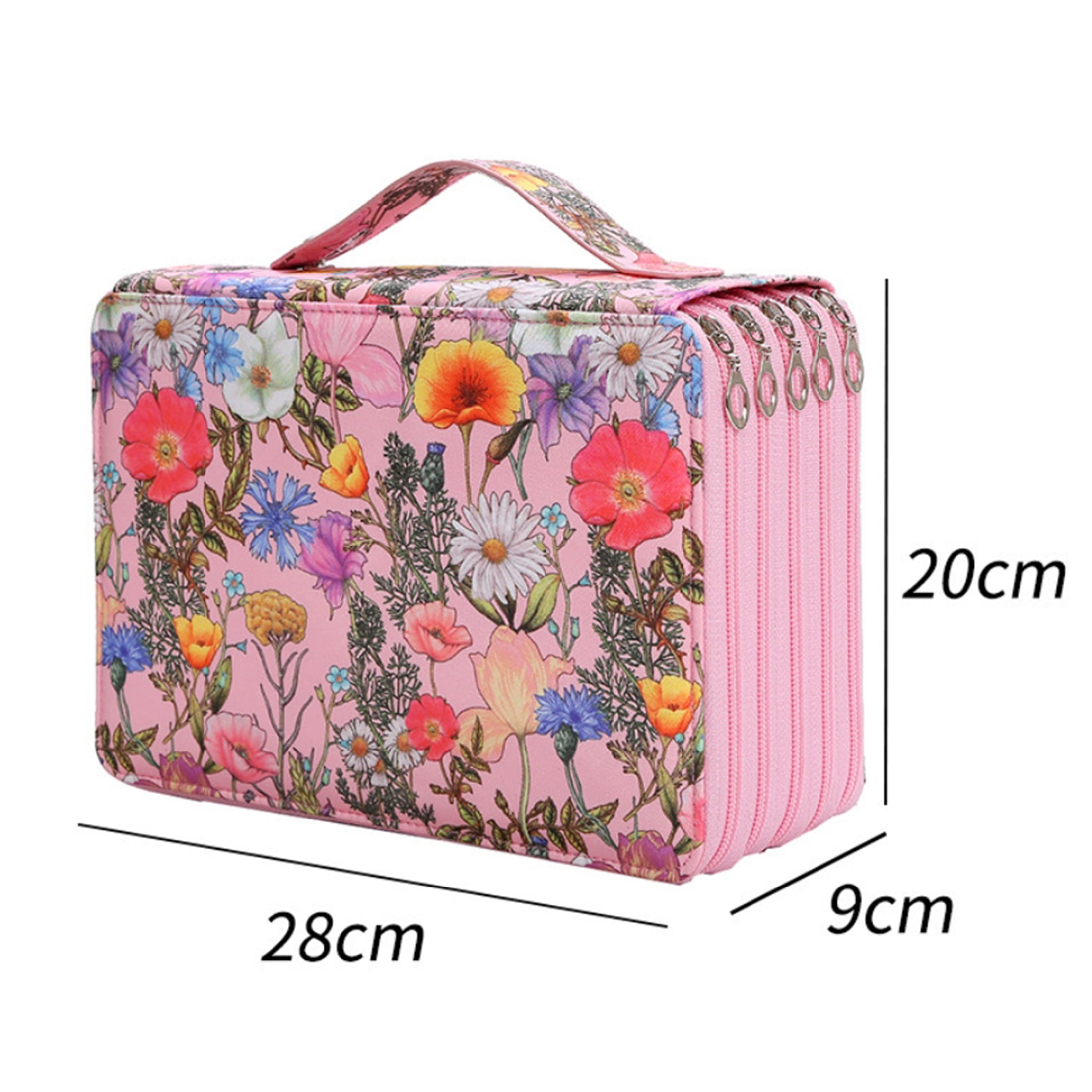 Black Colored Pencil Case with Zipper, 252 Slots Large Capacity Pencil Bag Oxford Cloth Pencil Holder Organizer for Teen Adult Artist