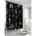 thumbnail image 3 of Shower Curtains Sea Turtle Jellyfish Bath Curtain Coral Starfish Black Waterproof Bathroom Shower Curtain Set with Hooks Decoration 36 x 72 Inches, 3 of 7