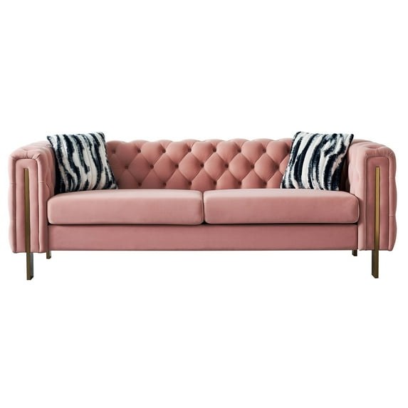 Ucloveria 84" Velvet Upholstered Sofa Couch 3-Seater Loveseat for Living Room, Apartment and Small Space