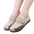 thumbnail image 4 of Womens Walking Shoes, Office Shoes, Widestep Shoes for Women, Womens Walking Shoes Wide Toe Barefoot Shoes Zero Drop Minimalist Loafer With Adjustable Strap Slip On Clogs, Beige US-5.5/EU-36, 4 of 5