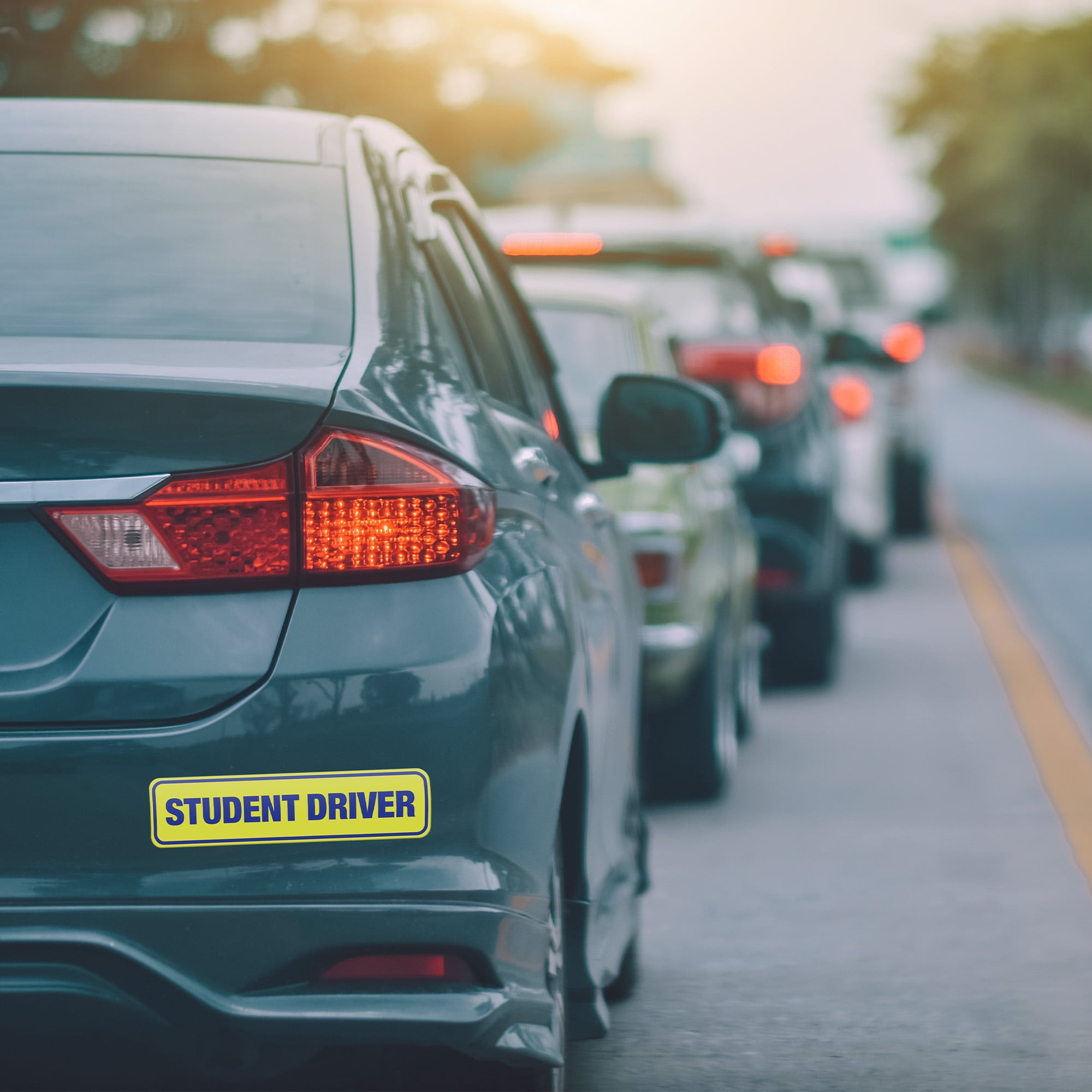 HY-KO Student Driver Vehicle Magnet, 3” x 12” Size, Affixes to All Metal Cars, Removable