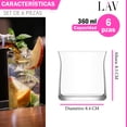 thumbnail image 2 of Juego 6 Vasos Dof Old Fashion Vera Vidrio Cristal 360 ml Para Cocina, Banquetes, Fiestas, 2 of 4