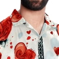 thumbnail image 5 of Eiffel Tower Valentine's Day Men's Short Sleeve Hawaiian Poplin Shirt, Casual Printed Button Down Summer Beach Shirts - Unisex, 5 of 6