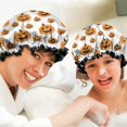 thumbnail image 6 of Shower Caps,Halloween Simple Pumpkin Pattern Waterproof Shower Cap for Women 4 Pieces,Double Reusable Hair Cover for Shower PEVA Elastic Stretch Hem, 6 of 7