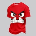 thumbnail image 4 of Dolkfu Pull-On Oversized Tshirts&nbsp;for Men Artistic Red Crew Neck Short Sleeve Tops Printed Modern Refined T-Shirts Red,Xxxxl, 4 of 5