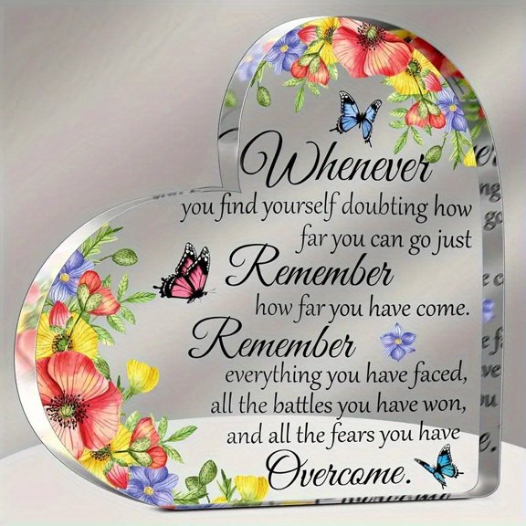 [Inspirational Plaque] Acrylic Plaque | Butterfly-Themed Inspirational - Heartfelt Womens Christmas Gift Desk Decor - Uplifting Motivational Souvenir For Friends Colleagues Teens Home Office