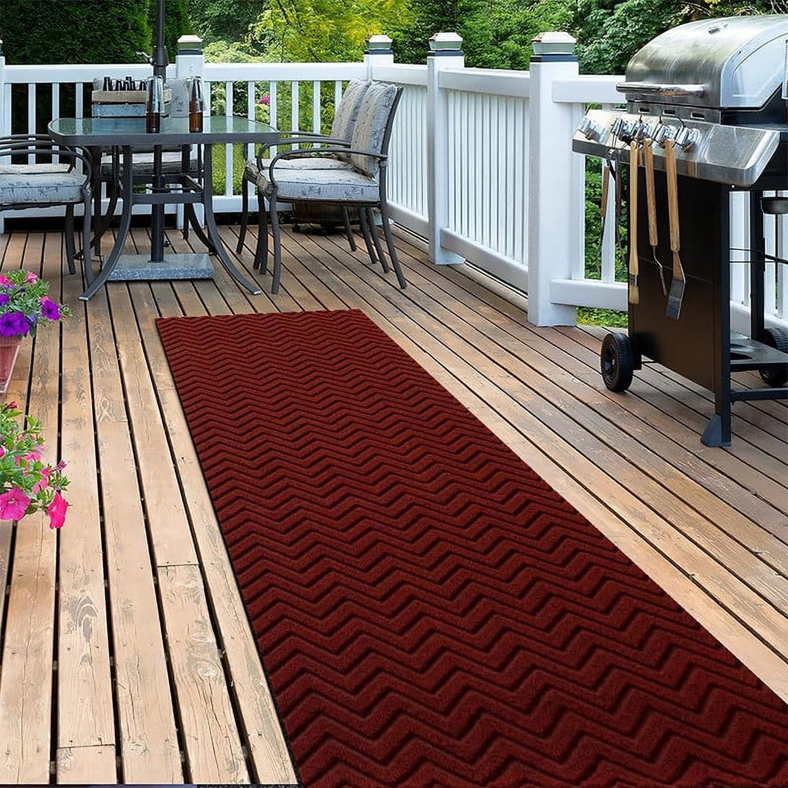 Goasis Lawn 4' x 20' Red Runner Rug Indoor Non Slip Carpet for Entryway Kitchen Laundry Garage