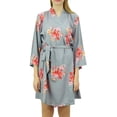thumbnail image 2 of Bimba Women's Floral Printed Gray Georgette Bridesmaid Robe Coverup Wrap-14, 2 of 9