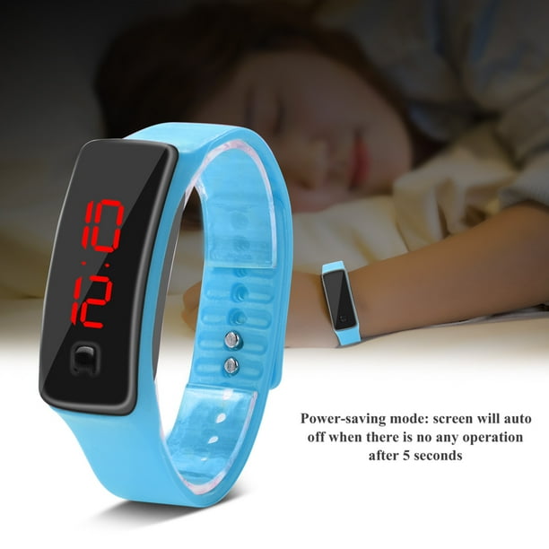 Reloj de Pulsera LED Resistente Al Agua, Deportes Al Aire Libre, Relojes de Pulsera Electrónicos para Ni?os Mayores, Rastreador de Ejercicios, Pulsera Inteligente(22 * 4 * 2cm-Azul claro) EOTVIA No