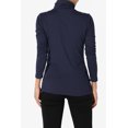 thumbnail image 2 of TheMogan Women's S~3X Essential Soft Jersey Ruched Turtle Neck Long Sleeve Slim Fit Top, 2 of 7