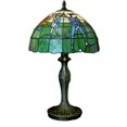 thumbnail image 1 of Green With Brown Base Golf Tiffany Style Glass Table Lamp, 1 of 1