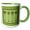 Green/White, variant on 3drose, Deep Olive Green Trees on Muted Lime Damask Background, 11oz Two-tone Yellow Mug