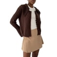 thumbnail image 2 of Women'S Open Front Sweater Cardigan Long Sleeve Button Down Knit Crop Cardigan Chunky Loose Outerwear Coats Brown M, 2 of 7