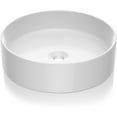 thumbnail image 2 of Luku Round Sinks for Bathrooms Round Bowl Sink Vessel Sinks Circular White Vessel Sinks Countertop Sinks for Lavatory 18.7x4.7in, 2 of 7