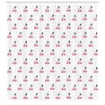 thumbnail image 3 of Cherry Shower Curtain, Hand Drawn Illustration of Red Pie Cherry Figures with a Single Leaf on Stems, Fabric Bathroom Set with Hooks, 69W X 84L Inches Extra Long, Pink Black White, by Ambesonne, 3 of 3