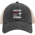 thumbnail image 4 of Pastor Gift Pastor Warning Anything You say Trucker Hat Men Trendy Mesh Baseball Cap for Summer, 4 of 8