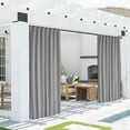 thumbnail image 2 of Lapalife Outdoor Curtains for Patio Waterproof, Extra Wide Detachable Top Thermal Insulated Outdoor Blackout Curtains Drapes for Porch Pergola Gezebo, 1 Panel, 100''x 84'', Light Gray, 2 of 7
