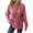 Pink, variant on Timegard Oversized Hoodies for Women Fall Ribbed V Neck Button Long Sleeve Pullover Loose Comfy Tops