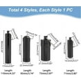 thumbnail image 3 of 4pcs Black Aluminium Alloy Detachable Small Multi-use Box Waterproof and Smell Proof Metal Tube with Iron Key Ring Container Holder Bottle Tube Container, 3 of 6