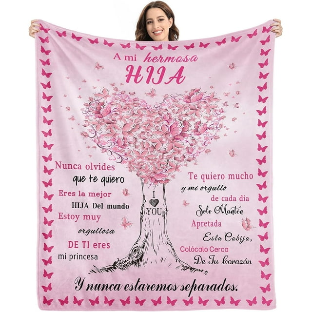 LHSHID Regalo para Hija Daughter Gifts from Mom in Spanish Regalo para Mi Hija Regalo Hija Cumpleanos Menta para Hija De Mama Papa Regalo De Graduacion para Mi Hija Throw Blanket 30"x40"